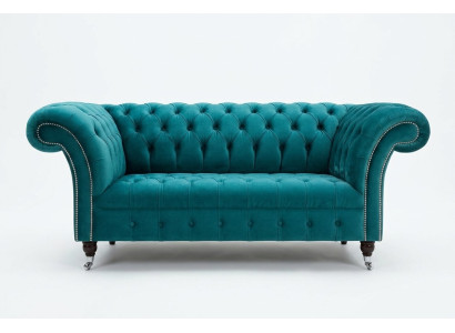 Chesterfield velvet sofa couch upholstery 2-seater cushion faux sofas couches new