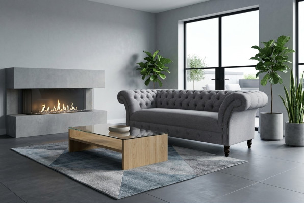 Chesterfield 3-seater upholstered couch leather sofa couches fabric modern style material