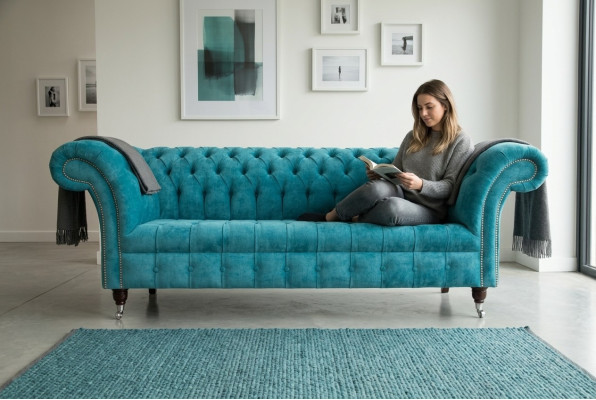 Chesterfield Original Sofa Couch Textile Sofas Couches Upholstery Fabric New