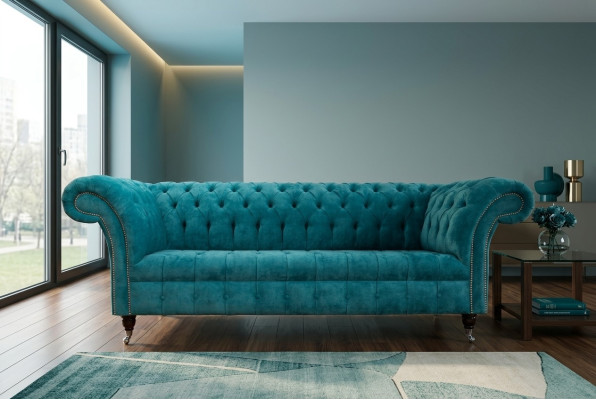 Chesterfield Original Sofa Couch Textile Sofas Couches Upholstery Fabric New