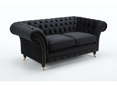 Chesterfield Original Sofa JVMoebel Textile Sofas Couches Fabric Gray 185cm Couch