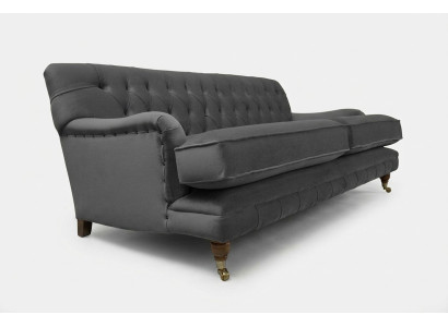 Chesterfield 3-seater couch upholstery fabric couches seating living room sofa velvet new
