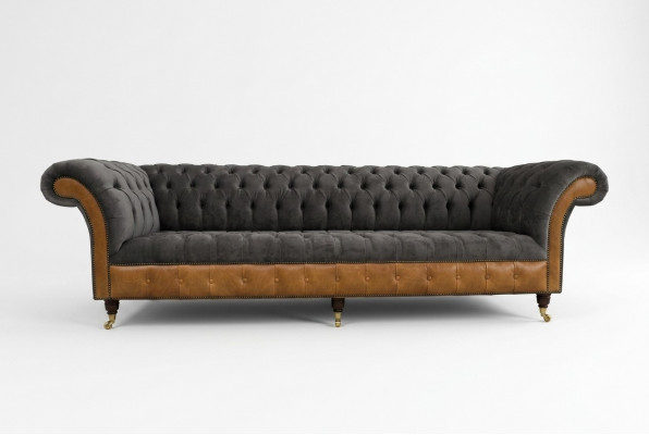 Gray-brown Chesterfield Sofa Designer 4-Seater Luxury Sofas