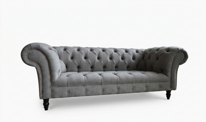 Design Chesterfield Sofa 3 Couch Sofa Set Fabric Upholstery Leather Three-Seater Couches