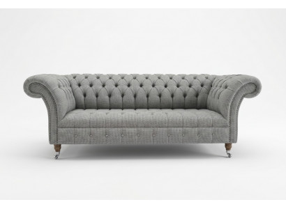 Living room Chesterfield sofa design fabric couches sofas three-seater gray couch