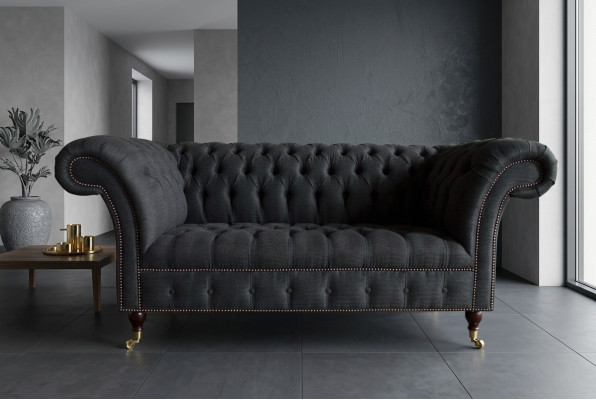 Textile sofa fabric couch Chesterfield big sofas XXL seat cushion 185cm couches