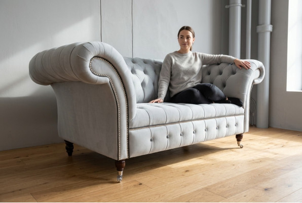 Textile Sofa Fabric Couch Chesterfield big sofas XXL couches Seat Cushion 185cm