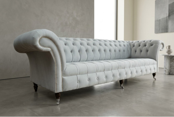 Textile sofa fabric couch Chesterfield big sofas XXL couches seat upholstery 265cm