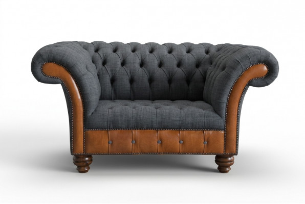 Armchair Couch Upholstery Sofa Textile Chesterfield Couches 1.5-Seater Single-Seater Gray