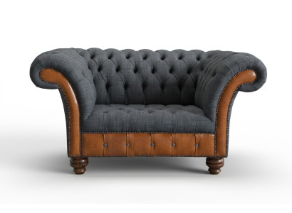 Armchair Couch Upholstery Sofa Textile Chesterfield Couches 1.5-Seater Single-Seater Gray