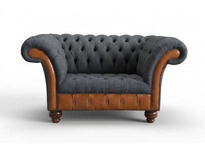 Armchair Couch Upholstery Sofa Textile Chesterfield Couches 1.5-Seater Single-Seater Gray