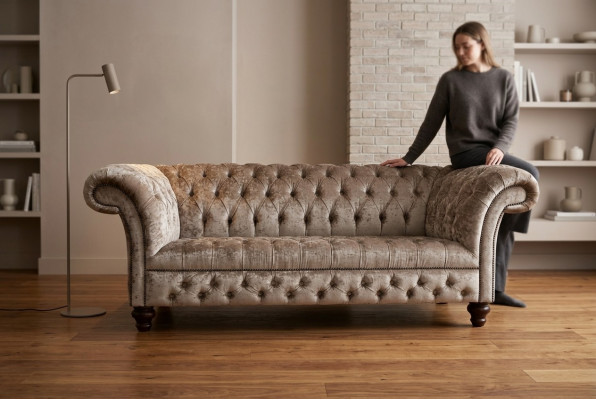 Design Three-Seater Couch Upholstered Sofa Modern 3-Seater Sofas Room Furniture Gray