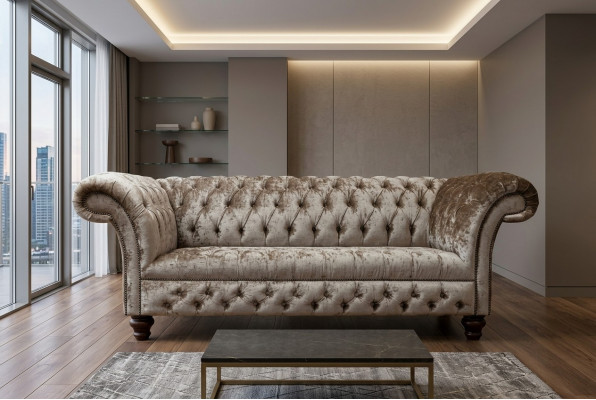 Design Three-Seater Couch Upholstered Sofa Modern 3-Seater Sofas Room Furniture Gray