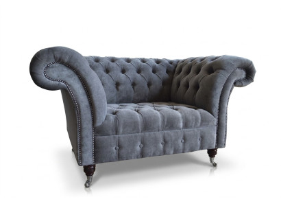 Armchair Couch Upholstery Sofa Chesterfield Couches 1.5-Seater Single-Seater Gray Textile