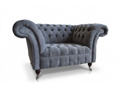 Armchair Couch Upholstery Sofa Chesterfield Couches 1.5-Seater Single-Seater Gray Textile