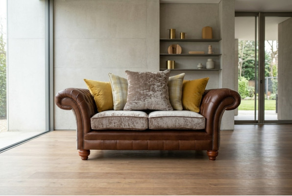 Chesterfield 2-seater sofa leather couch upholstery seat suite two-seater new