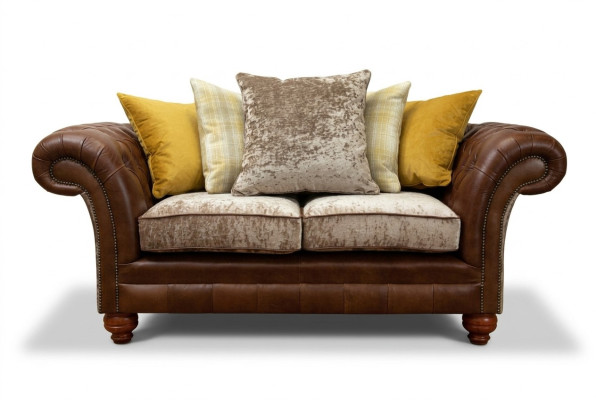 Chesterfield 2-seater sofa leather couch upholstery seat suite two-seater new