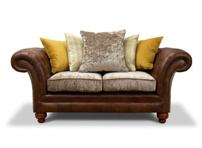 Chesterfield 2-seater sofa leather couch upholstery seat suite two-seater new