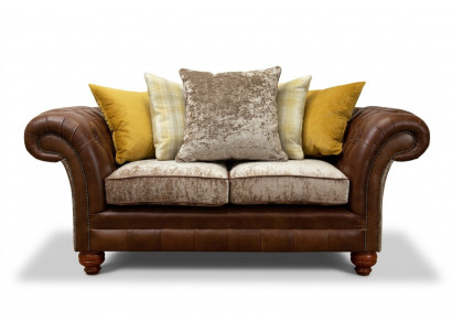 Chesterfield 2-seater sofa leather couch upholstery seat suite two-seater new