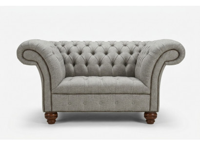 Chesterfield Design Fabric Couch Armchair 1.5 Seater Upholstered Sofas Lounge Gray Velvet