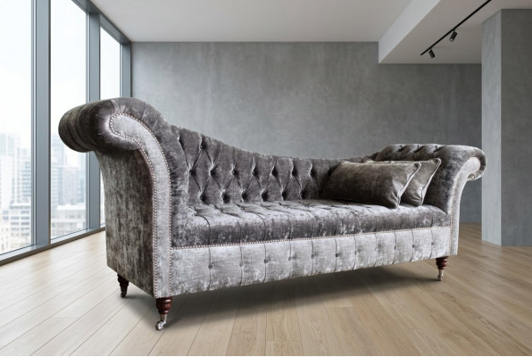 Gray designer 3-seater Chesterfield couch upholstered sofas design sofa