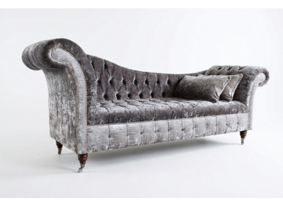 Gray designer 3-seater Chesterfield couch upholstered sofas design sofa