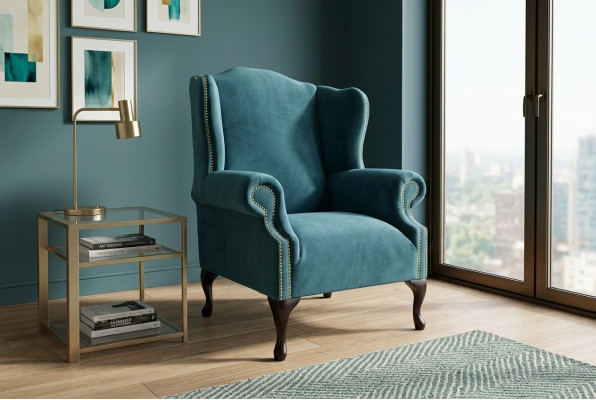 Wingback chair, Chesterfield sofa, couch upholstery, 1-seater armchair, sofas, textile, turquoise.