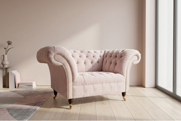 Chesterfield armchair TV couch 1-seater sofa fabric couches new textile upholstery