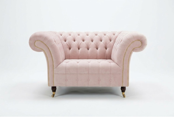 Chesterfield armchair TV couch 1-seater sofa fabric couches new textile upholstery