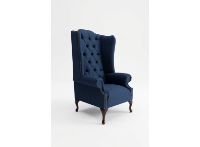 Chesterfield wingback armchair sofa couch upholstery 1-seater armchair sofas textile blue