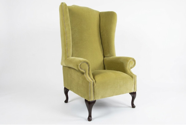 Wingback Chair Chesterfield Sofa Couch Upholstery 1-seater Armchair Sofas Textile Yellow