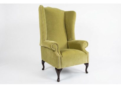 Wingback Chair Chesterfield Sofa Couch Upholstery 1-seater Armchair Sofas Textile Yellow