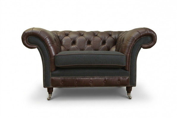 Chesterfield Sofa Couch Upholstery Set 1.5 Seaters Sofas Classic Single Seater