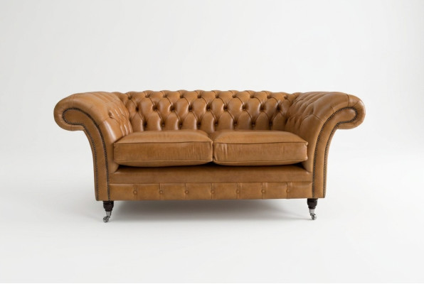 Chesterfield Design Luxury Upholstered Sofa Couch Seating Suite Leather Textile Brown