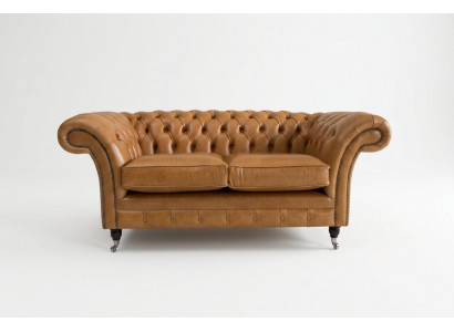 Chesterfield Design Luxury Upholstered Sofa Couch Seating Suite Leather Textile Brown