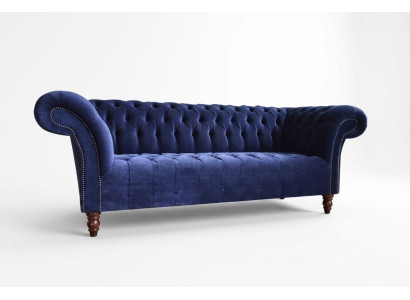 Blue Chesterfield Sofa Couch Design Upholstered Sofas Couches Fabric Textile Leather