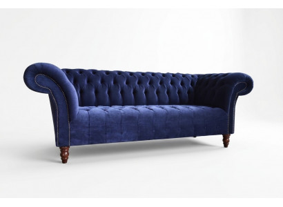 Blue Chesterfield Sofa Couch Design Upholstered Sofas Couches Fabric Textile Leather