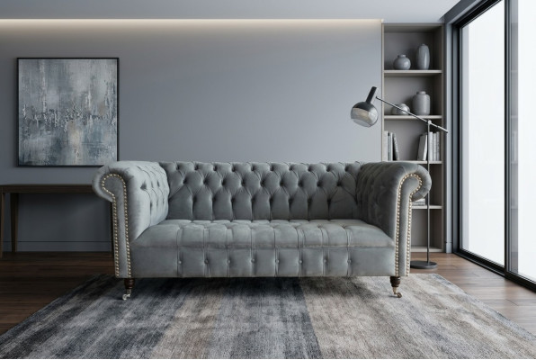 Chesterfield 3-seater designer sofa upholstery sofas couches fabric textile three-seater