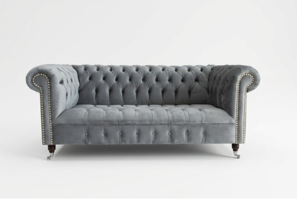 Chesterfield 3-seater designer sofa upholstery sofas couches fabric textile three-seater