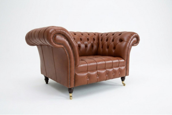 Chesterfield Armchair TV Couch Single Seater Sofa Fabric Upholstery New Textile Couches