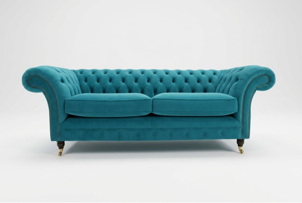 Turquoise Chesterfield Couch Designer 3-Seater Luxury Living Room Sofa