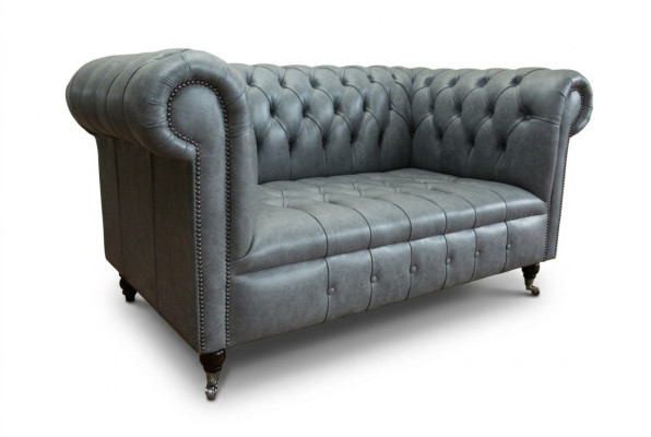 Sofa Chesterfield 2-Seater Couch Upholstered Seat Textile Fabric Leather Couches Sofas