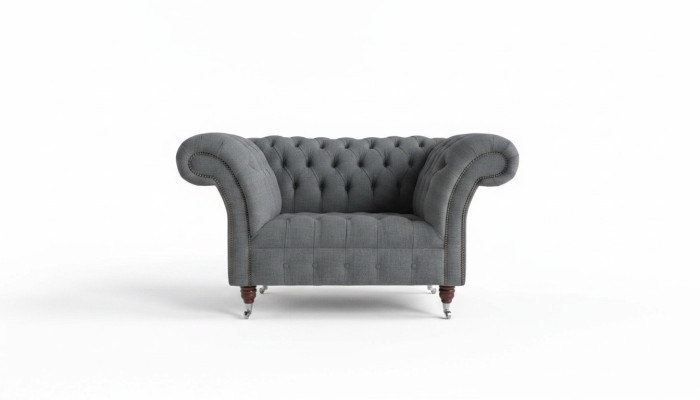Chesterfield Design Fabric Couch Armchair 1.5 Seater Upholstery Sofas Lounge New Club