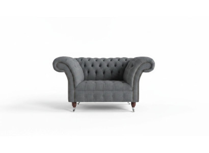 Chesterfield Design Fabric Couch Armchair 1.5 Seater Upholstery Sofas Lounge New Club