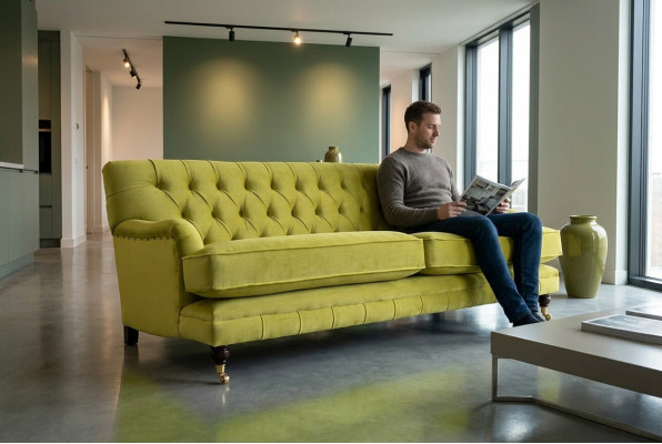Chesterfield 3-seater design sofa couch upholstered sofas couches fabric three-seater