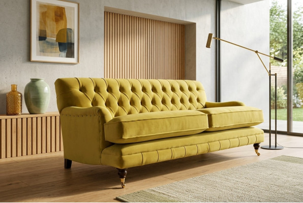 Chesterfield 3-seater design sofa couch upholstered sofas couches fabric three-seater