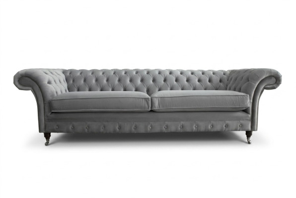 Chesterfield 4-seater upholstered couch modern style leather fabric sofa textile.