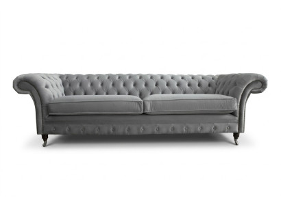 Chesterfield 4-seater upholstered couch modern style leather fabric sofa textile.