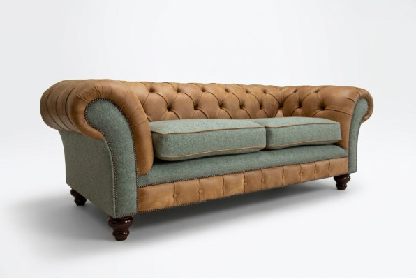 Designer sofa 3-seater couch upholstery sofas fabric living room textile couch
