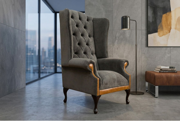 Chesterfield velvet armchair sofa upholstery sofas design luxury couch relax TV new
